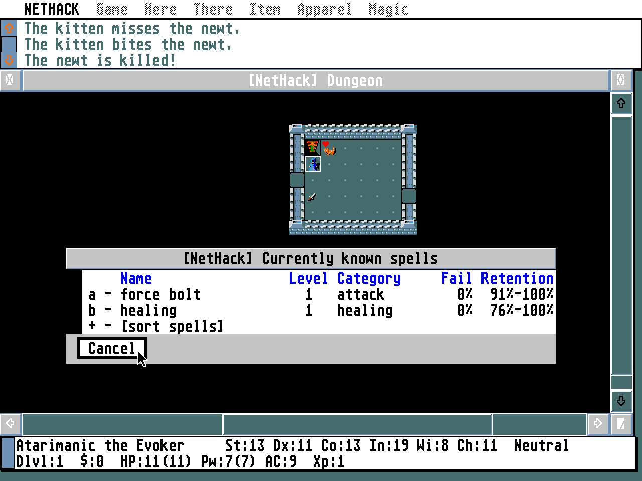 NetHack atari screenshot